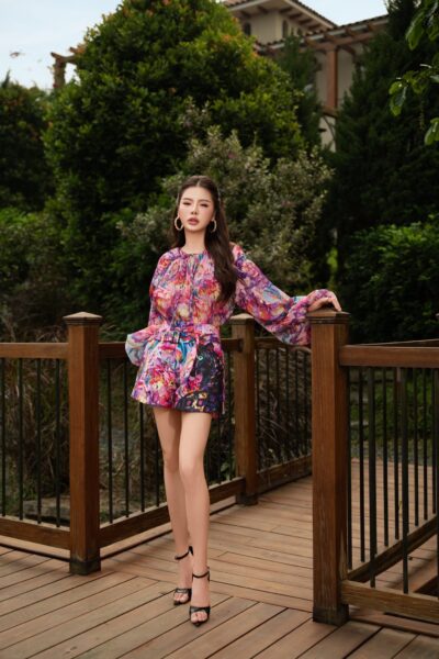 Quần sooc họa tiết báo có đai Aurelia Sea 26S1W202605H021