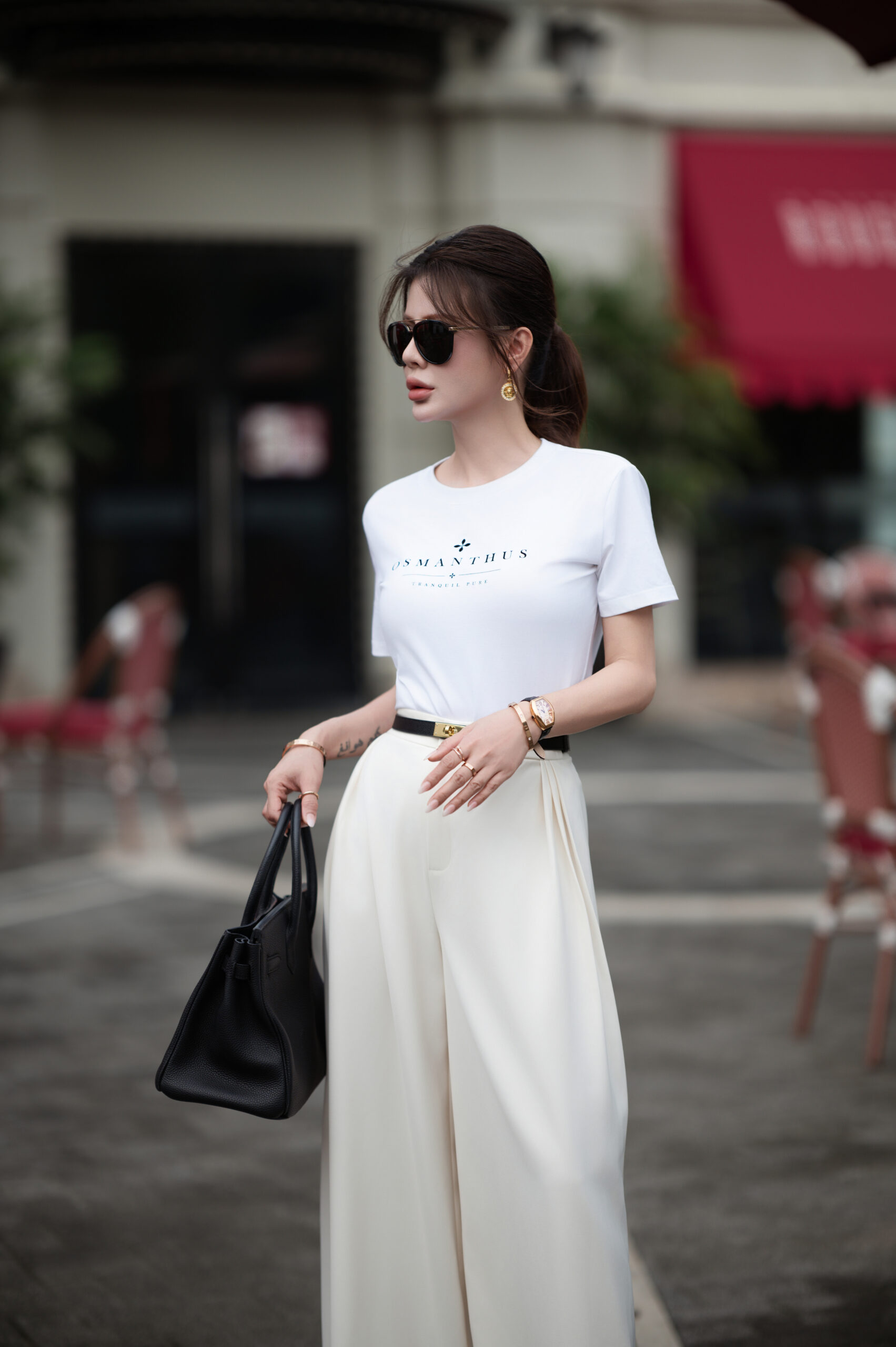 Áo phông baby tee màu trắng 26S1W502004T010 - Ảnh 6